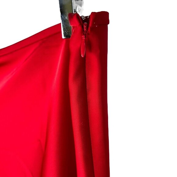 Antonio Melani Size 12 Maxi Skirt Red Liquid Smooth Retro Coquette Sexy Formal - Picture 4 of 7